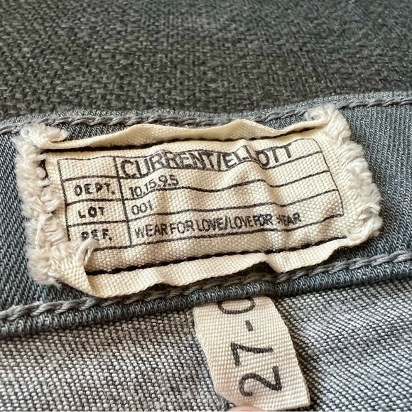 Current/Elliot The Stiletto Gray Distressed Raw Hem Skinny Jeans - Picture 8 of 11